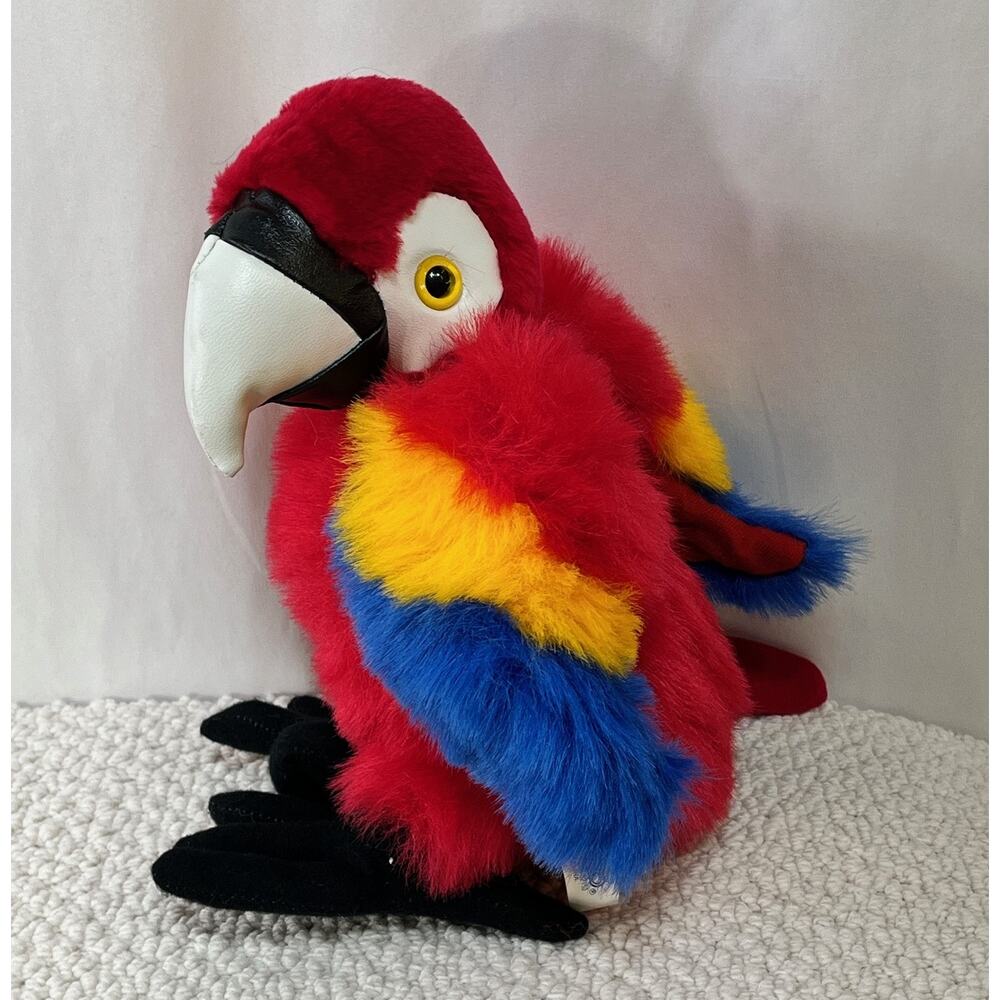 Scarlet Macaw Plush Bird Stuffed Animal Toy VTG Wildlife Series 11"  NANCO